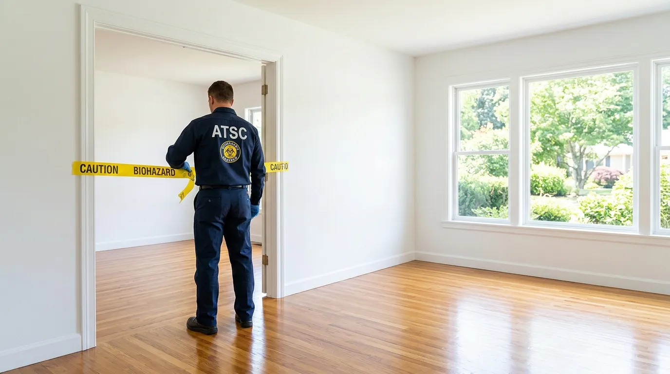 Certified biohazard cleanup crew performing Trauma Scene Cleanup in Buford